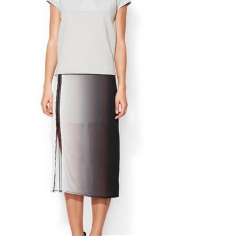Helmut Lang Ombré Silk Blend Jersey Skirt